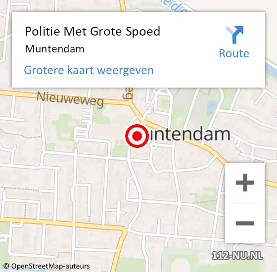 Locatie op kaart van de 112 melding: Politie Met Grote Spoed Naar Muntendam op 25 februari 2023 23:57