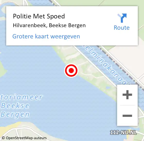 Locatie op kaart van de 112 melding: Politie Met Spoed Naar Hilvarenbeek, Beekse Bergen op 26 februari 2023 00:51