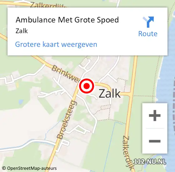 Locatie op kaart van de 112 melding: Ambulance Met Grote Spoed Naar Zalk op 26 februari 2023 14:31