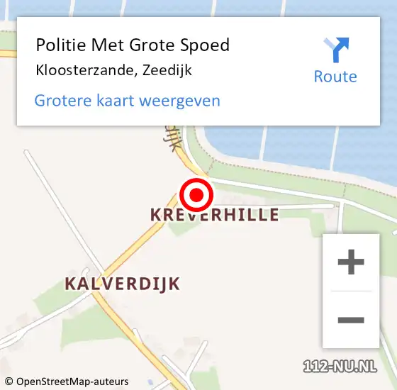 Locatie op kaart van de 112 melding: Politie Met Grote Spoed Naar Kloosterzande, Zeedijk op 26 februari 2023 18:01