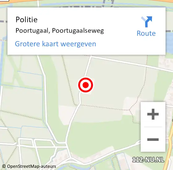 Locatie op kaart van de 112 melding: Politie Poortugaal, Poortugaalseweg op 27 februari 2023 08:59