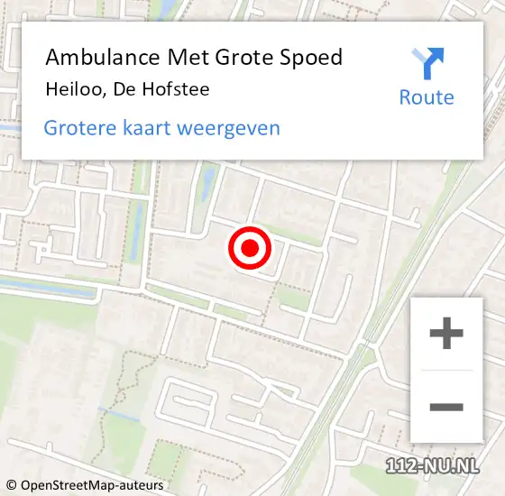Locatie op kaart van de 112 melding: Ambulance Met Grote Spoed Naar Heiloo, De Hofstee op 27 februari 2023 10:20
