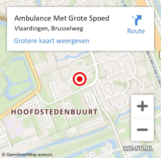 Locatie op kaart van de 112 melding: Ambulance Met Grote Spoed Naar Vlaardingen, Brusselweg op 28 februari 2023 02:30