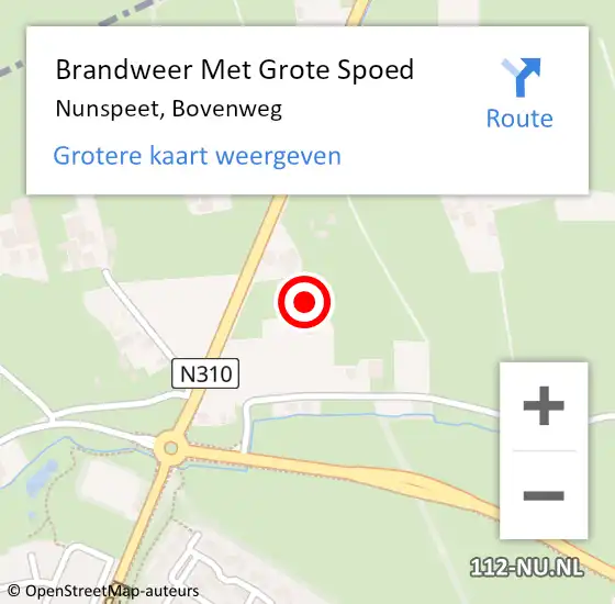 Locatie op kaart van de 112 melding: Brandweer Met Grote Spoed Naar Nunspeet, Bovenweg op 28 februari 2023 08:05