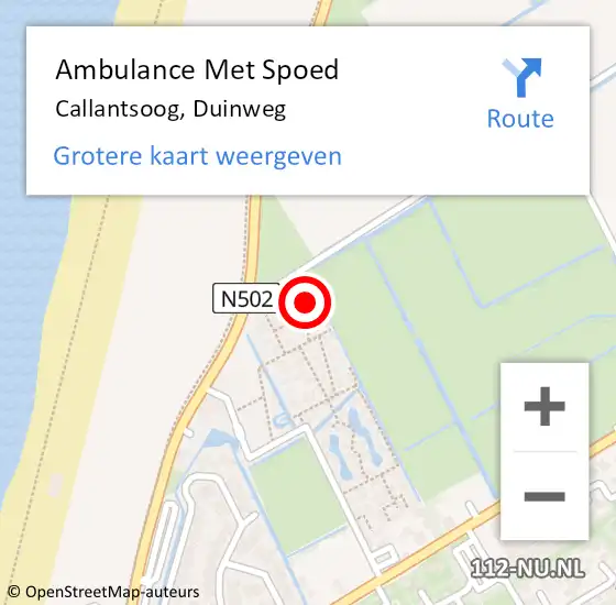 Locatie op kaart van de 112 melding: Ambulance Met Spoed Naar Callantsoog, Duinweg op 28 februari 2023 08:17