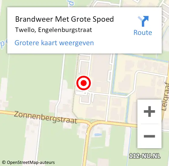 Locatie op kaart van de 112 melding: Brandweer Met Grote Spoed Naar Twello, Engelenburgstraat op 28 februari 2023 08:59