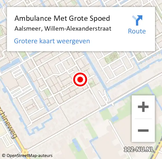 Locatie op kaart van de 112 melding: Ambulance Met Grote Spoed Naar Aalsmeer, Willem-Alexanderstraat op 28 februari 2023 10:14