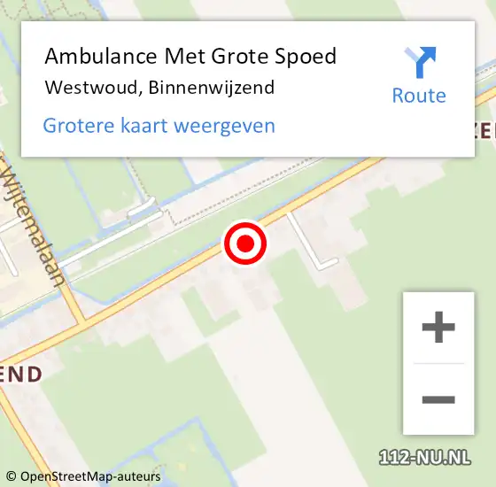Locatie op kaart van de 112 melding: Ambulance Met Grote Spoed Naar Westwoud, Binnenwijzend op 28 februari 2023 11:34