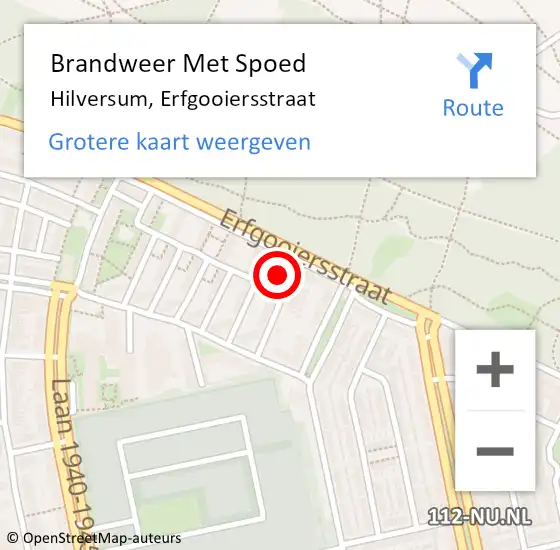 Locatie op kaart van de 112 melding: Brandweer Met Spoed Naar Hilversum, Erfgooiersstraat op 28 februari 2023 13:32