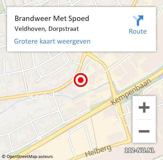 Locatie op kaart van de 112 melding: Brandweer Met Spoed Naar Veldhoven, Dorpstraat op 28 februari 2023 16:36