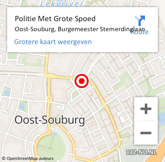 Locatie op kaart van de 112 melding: Politie Met Grote Spoed Naar Oost-Souburg, Burgemeester Stemerdinglaan op 28 februari 2023 17:42