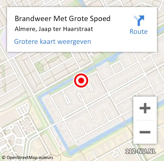 Locatie op kaart van de 112 melding: Brandweer Met Grote Spoed Naar Almere, Jaap ter Haarstraat op 28 februari 2023 18:15