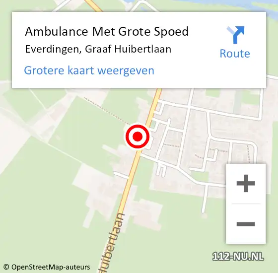 Locatie op kaart van de 112 melding: Ambulance Met Grote Spoed Naar Everdingen, Graaf Huibertlaan op 28 februari 2023 19:04