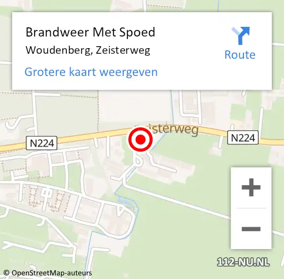 Locatie op kaart van de 112 melding: Brandweer Met Spoed Naar Woudenberg, Zeisterweg op 28 februari 2023 20:16
