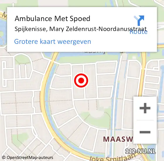 Locatie op kaart van de 112 melding: Ambulance Met Spoed Naar Spijkenisse, Mary Zeldenrust-Noordanusstraat op 28 februari 2023 20:36