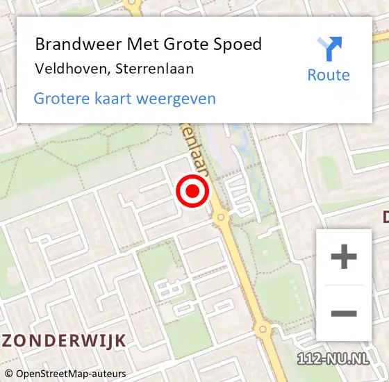 Locatie op kaart van de 112 melding: Brandweer Met Grote Spoed Naar Veldhoven, Sterrenlaan op 1 maart 2023 06:55