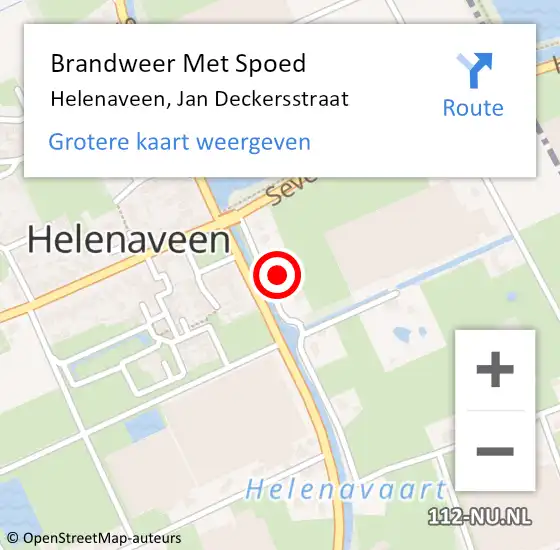 Locatie op kaart van de 112 melding: Brandweer Met Spoed Naar Helenaveen, Jan Deckersstraat op 1 maart 2023 09:15