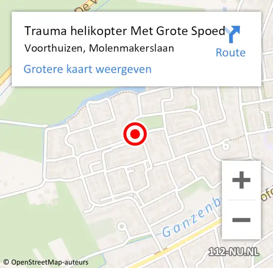 Locatie op kaart van de 112 melding: Trauma helikopter Met Grote Spoed Naar Voorthuizen, Molenmakerslaan op 1 maart 2023 09:17
