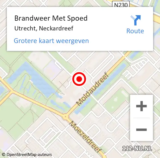 Locatie op kaart van de 112 melding: Brandweer Met Spoed Naar Utrecht, Neckardreef op 1 maart 2023 11:51