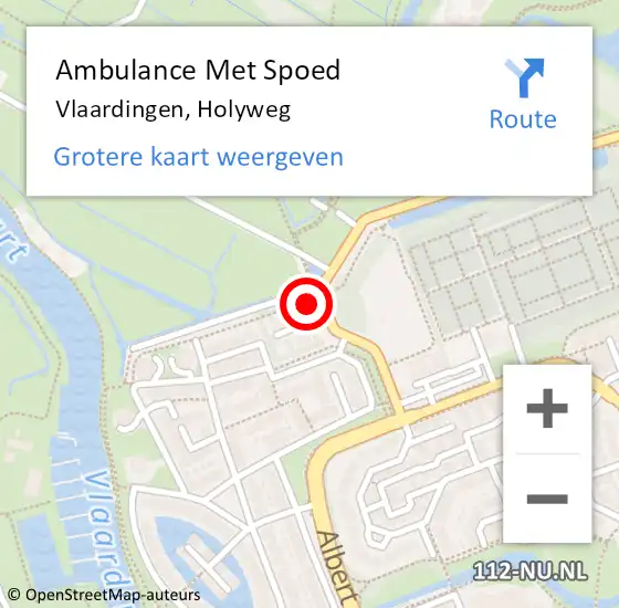 Locatie op kaart van de 112 melding: Ambulance Met Spoed Naar Vlaardingen, Holyweg op 1 maart 2023 12:40