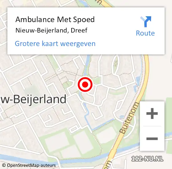 Locatie op kaart van de 112 melding: Ambulance Met Spoed Naar Nieuw-Beijerland, Dreef op 1 maart 2023 13:10