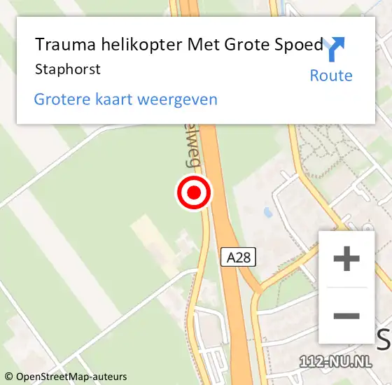 Locatie op kaart van de 112 melding: Trauma helikopter Met Grote Spoed Naar Staphorst op 1 maart 2023 17:15