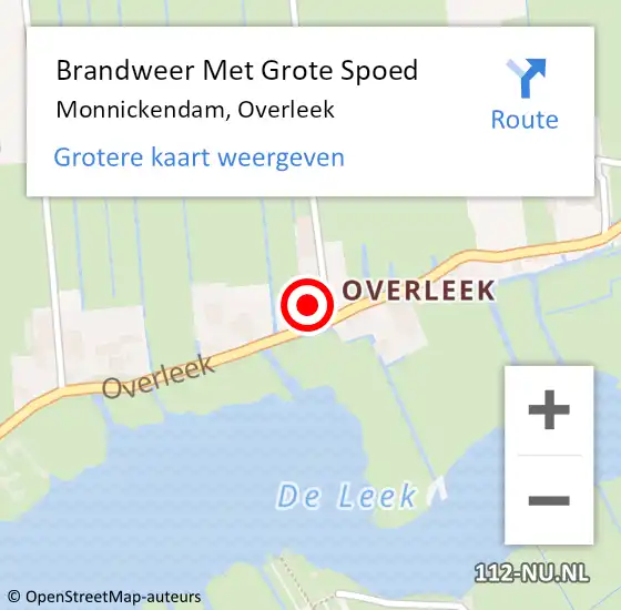 Locatie op kaart van de 112 melding: Brandweer Met Grote Spoed Naar Monnickendam, Overleek op 1 maart 2023 19:46