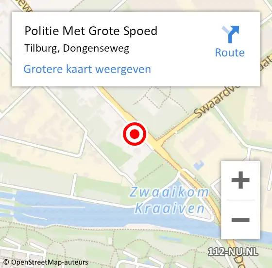 Locatie op kaart van de 112 melding: Politie Met Grote Spoed Naar Tilburg, Dongenseweg op 1 maart 2023 19:57