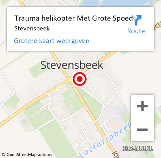 Locatie op kaart van de 112 melding: Trauma helikopter Met Grote Spoed Naar Stevensbeek op 2 maart 2023 01:07