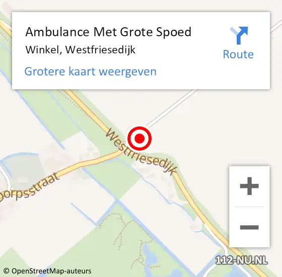 Locatie op kaart van de 112 melding: Ambulance Met Grote Spoed Naar Winkel, Westfriesedijk op 2 maart 2023 04:16