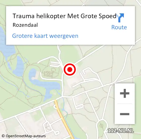 Locatie op kaart van de 112 melding: Trauma helikopter Met Grote Spoed Naar Rozendaal op 2 maart 2023 10:10