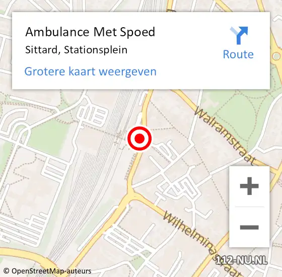 Locatie op kaart van de 112 melding: Ambulance Met Spoed Naar Sittard, Stationsplein op 2 maart 2023 10:30