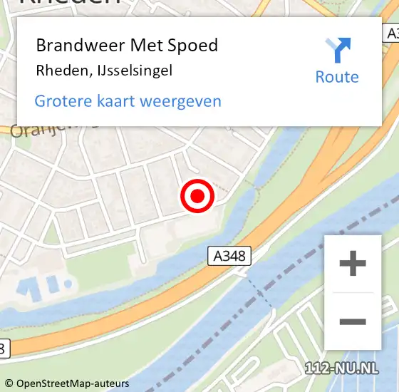 Locatie op kaart van de 112 melding: Brandweer Met Spoed Naar Rheden, IJsselsingel op 2 maart 2023 15:29