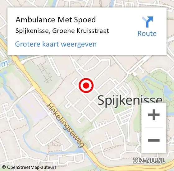 Locatie op kaart van de 112 melding: Ambulance Met Spoed Naar Spijkenisse, Groene Kruisstraat op 2 maart 2023 16:01