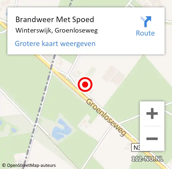 Locatie op kaart van de 112 melding: Brandweer Met Spoed Naar Winterswijk, Groenloseweg op 2 maart 2023 16:53