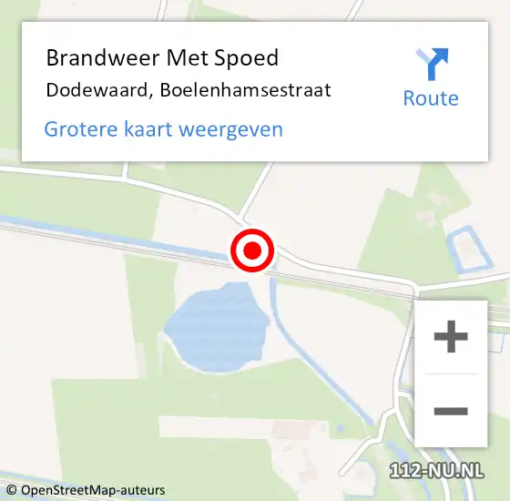 Locatie op kaart van de 112 melding: Brandweer Met Spoed Naar Dodewaard, Boelenhamsestraat op 2 maart 2023 18:35