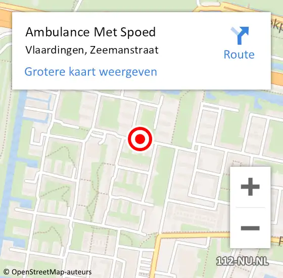 Locatie op kaart van de 112 melding: Ambulance Met Spoed Naar Vlaardingen, Zeemanstraat op 3 maart 2023 05:18