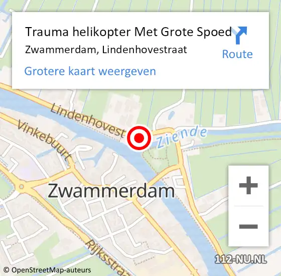 Locatie op kaart van de 112 melding: Trauma helikopter Met Grote Spoed Naar Zwammerdam, Lindenhovestraat op 3 maart 2023 11:50