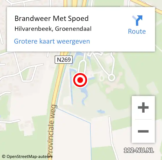 Locatie op kaart van de 112 melding: Brandweer Met Spoed Naar Hilvarenbeek, Groenendaal op 3 maart 2023 14:24