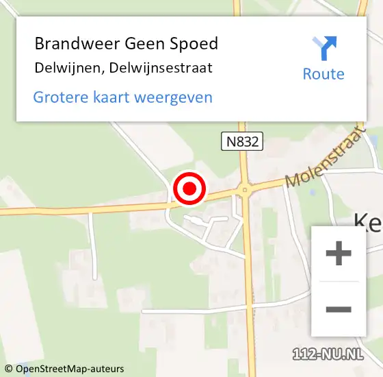 Locatie op kaart van de 112 melding: Brandweer Geen Spoed Naar Delwijnen, Delwijnsestraat op 3 maart 2023 15:09