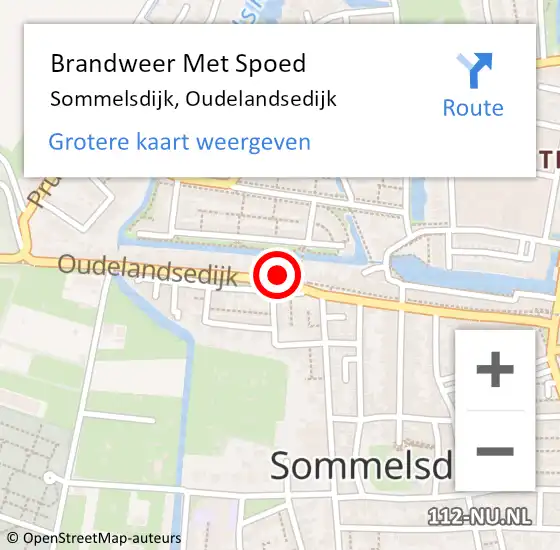 Locatie op kaart van de 112 melding: Brandweer Met Spoed Naar Sommelsdijk, Oudelandsedijk op 3 maart 2023 18:14