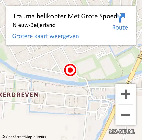 Locatie op kaart van de 112 melding: Trauma helikopter Met Grote Spoed Naar Nieuw-Beijerland op 3 maart 2023 18:42