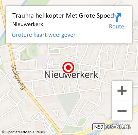 Locatie op kaart van de 112 melding: Trauma helikopter Met Grote Spoed Naar Nieuwerkerk op 3 maart 2023 19:58