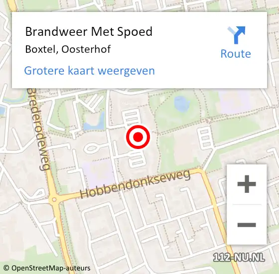 Locatie op kaart van de 112 melding: Brandweer Met Spoed Naar Boxtel, Oosterhof op 3 maart 2023 20:52