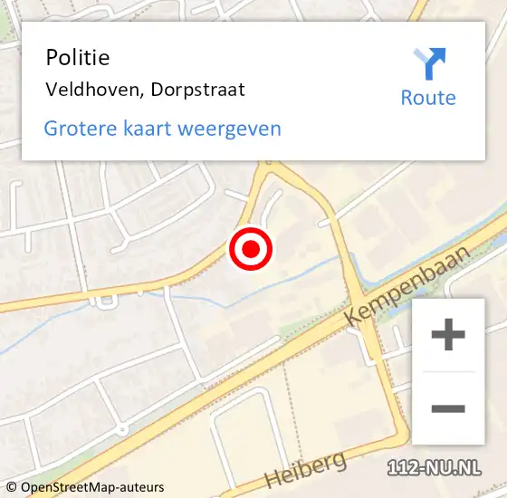 Locatie op kaart van de 112 melding: Politie Veldhoven, Dorpstraat op 4 maart 2023 10:09