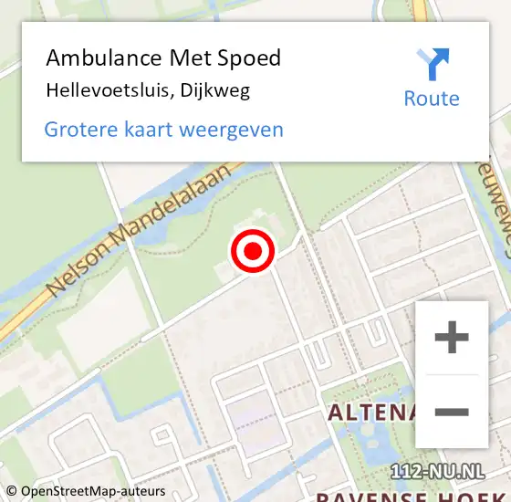 Locatie op kaart van de 112 melding: Ambulance Met Spoed Naar Hellevoetsluis, Dijkweg op 4 maart 2023 10:52