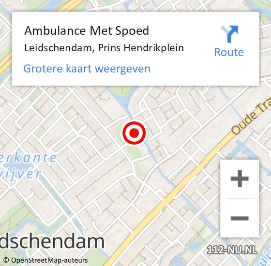 Locatie op kaart van de 112 melding: Ambulance Met Spoed Naar Leidschendam, Prins Hendrikplein op 4 maart 2023 12:32