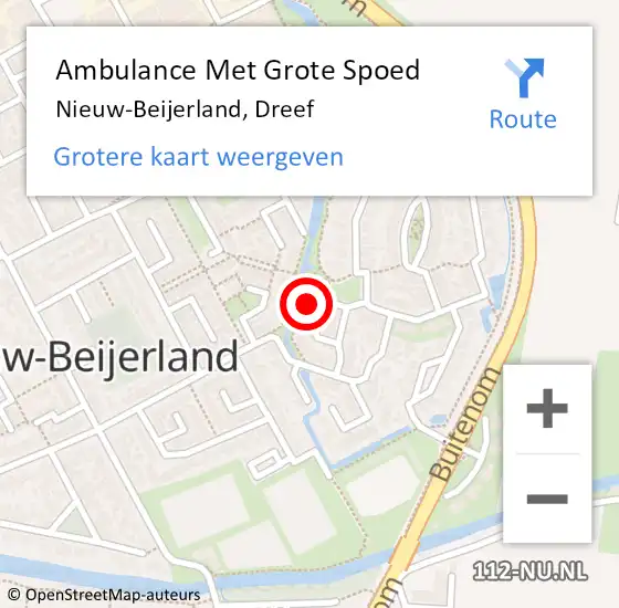 Locatie op kaart van de 112 melding: Ambulance Met Grote Spoed Naar Nieuw-Beijerland, Dreef op 4 maart 2023 17:26