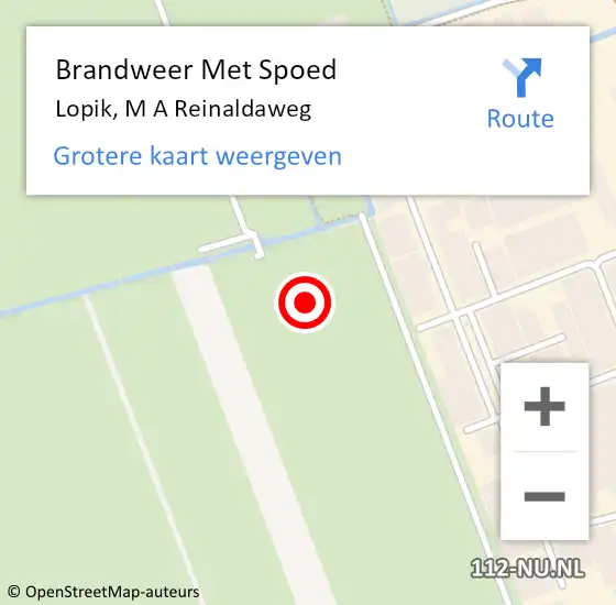 Locatie op kaart van de 112 melding: Brandweer Met Spoed Naar Lopik, M A Reinaldaweg op 4 maart 2023 19:59