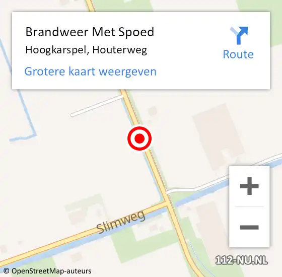 Locatie op kaart van de 112 melding: Brandweer Met Spoed Naar Hoogkarspel, Houterweg op 4 maart 2023 22:59